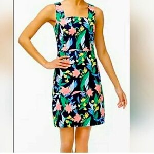 J Crew Floral basketweave square-neck dress